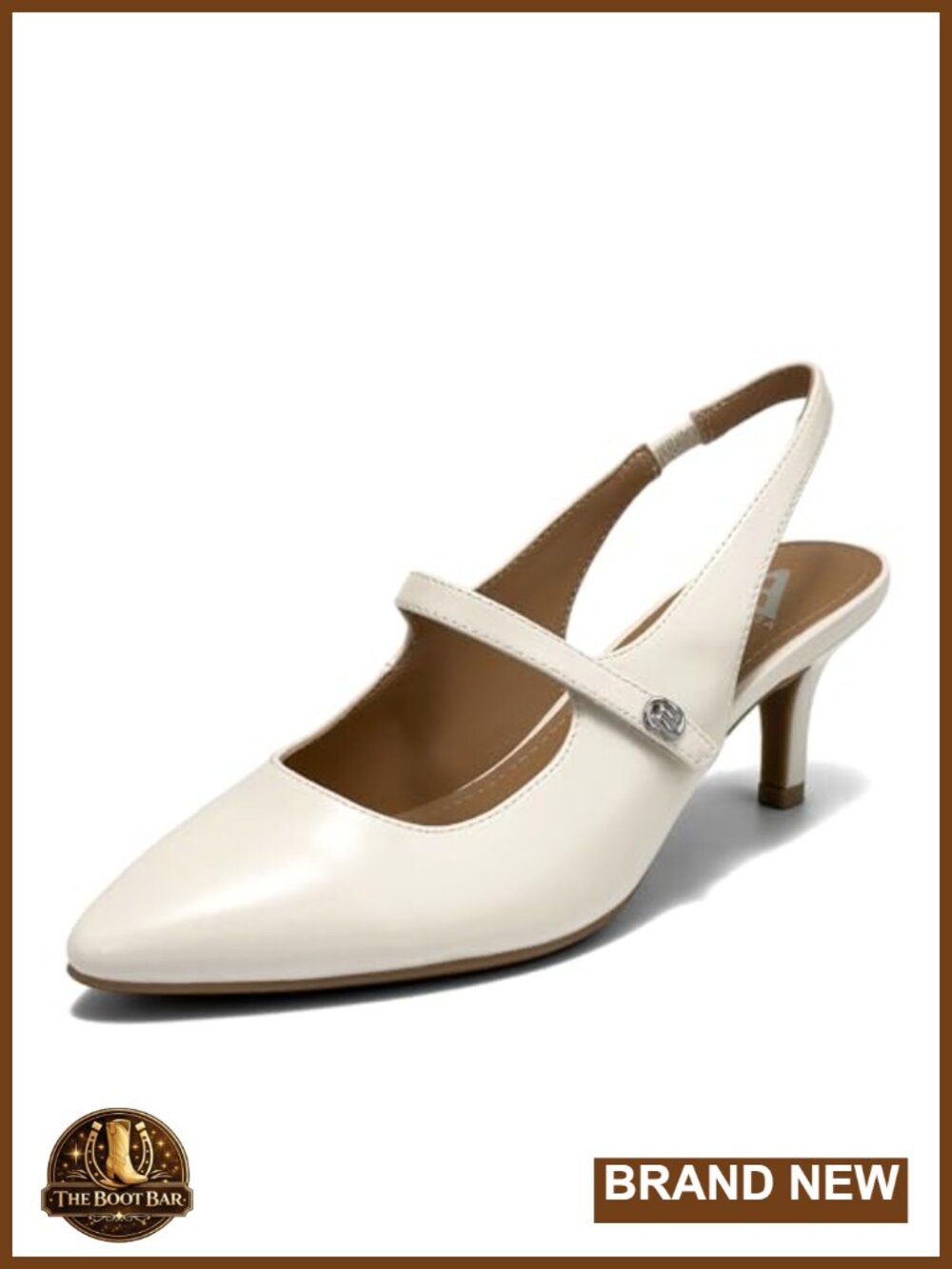 Kitten Heel Slingback Pointed Toe Pump with Memory Foam Cushion